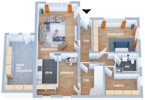 Foto - 2 Zimmer Einliegerwohnung mit Klimaanlagen Terrasse +Garten