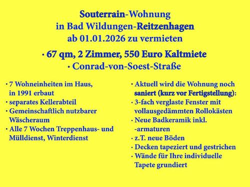 Foto - 2 Zimmer-Souterrainwohnung, 67qm, Bad Wildungen-Reitzenhagen