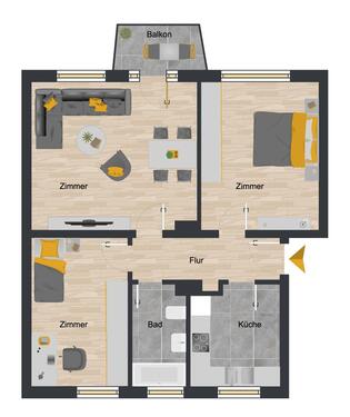 Foto - Etagenwohnung zur Miete in Herzberg am Harz