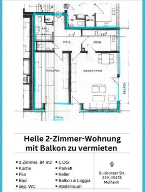 Foto - Helle 2-Zimmer-Wohnung mit Balkon zu vermieten
