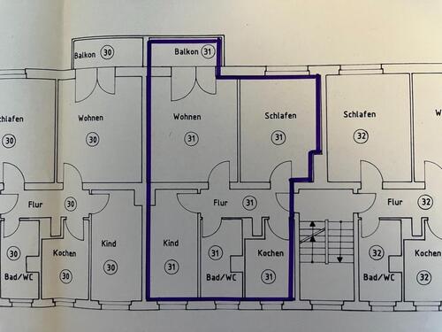 Foto - 3 Zimmer Etagenwohnung in Weißenfels
