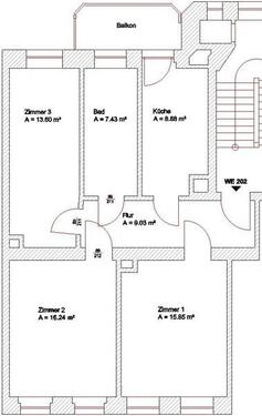 Foto - 3 Zimmer Etagenwohnung zur Miete in Leipzig