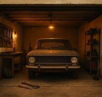 Garage in Freiberg zu vermieten – mit Strom, Licht