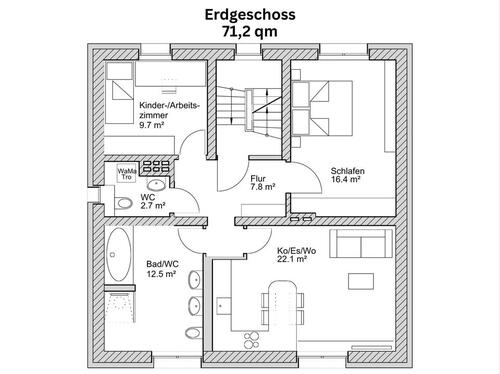 Foto - 3 Zimmer Erdgeschoßwohnung zur Miete in Am Mellensee
