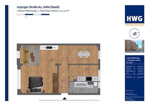 Foto - Etagenwohnung in Halle (Saale) zur Miete