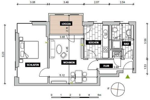 Foto - 2 Zimmer Etagenwohnung zur Miete in Wolfsburg