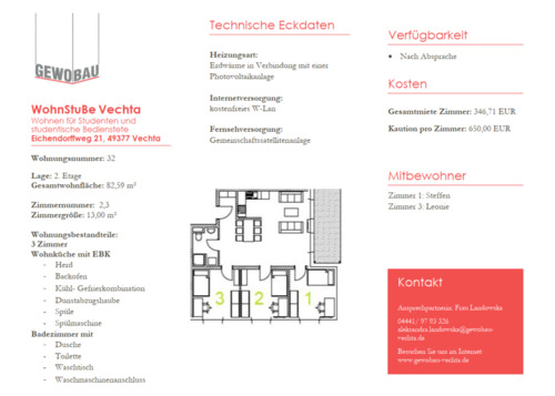 Foto - 2 Zimmer Etagenwohnung in Vechta