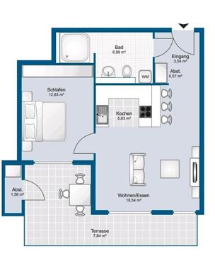 Foto - 2 Zimmer Erdgeschoßwohnung zur Miete in Lingen (Ems)