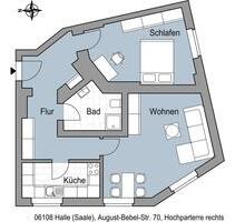 Studenten aufgepasst! - 545,00&nbsp;EUR Kaltmiete, ca.&nbsp; 59,60&nbsp;m&sup2; in Halle (Saale) (PLZ: 06108)