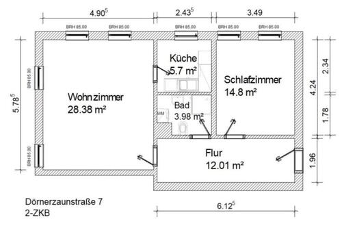 Foto - 2 Zimmer Dachgeschoßwohnung zur Miete in Freiberg
