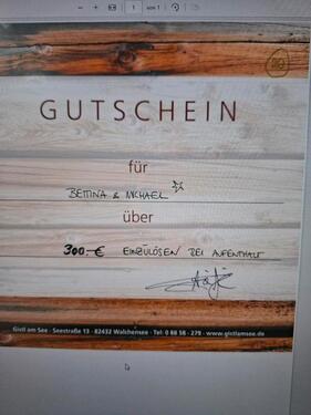 Foto - 300 € Gutschein Ferienwohnung 'Gistl am See'