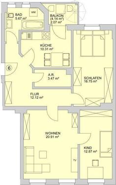 Foto - 3 Zimmer Etagenwohnung in Zwickau