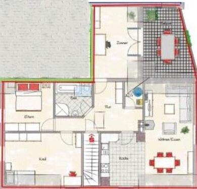 Foto - 4-Zimmer-Dachgeschosswohnung,Südbalkon + Kamin in Hohenlokstedt