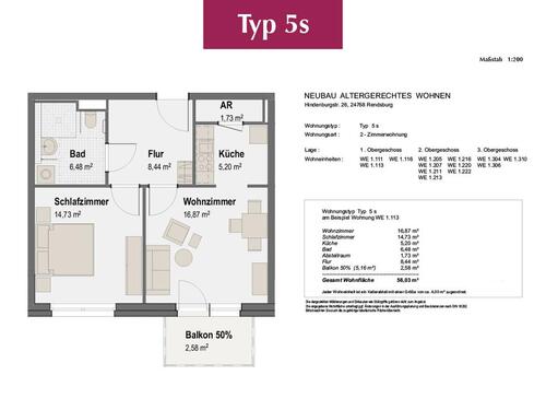 Foto - 2 Zimmer Etagenwohnung zur Miete in Rendsburg