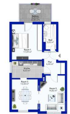 Foto - 3 Zimmer Etagenwohnung zur Miete in Hameln