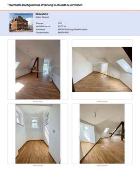 Foto - 2 Zimmer Dachgeschoßwohnung in Allstedt