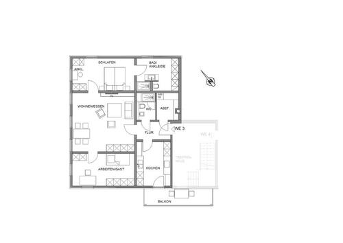 Foto - 3 Zimmer Etagenwohnung zur Miete in Schwieberdingen