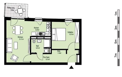 Foto - Erstbezug! Moderne 2-Zimmer-Neubauwohnung mit tollen Ausblick