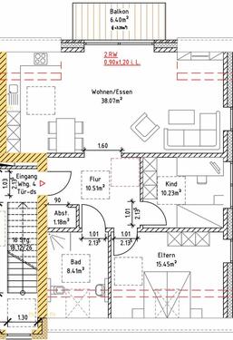 Foto - 3-Zimmer Neubauwohnung 85 m² – Balkon – 1. OG – Stellplatz
