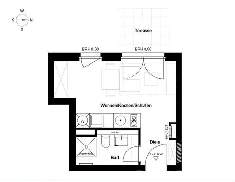 Foto - Studio Wohnung 1 Zimmer Neubau ab 15.04.2026