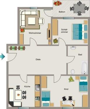 Foto - 3 Zimmer Etagenwohnung in Castrop-Rauxel