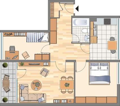 Foto - 3-Zimmer-Wohnung in Dortmund Hörde (WBS für 75m² erforderlich!)