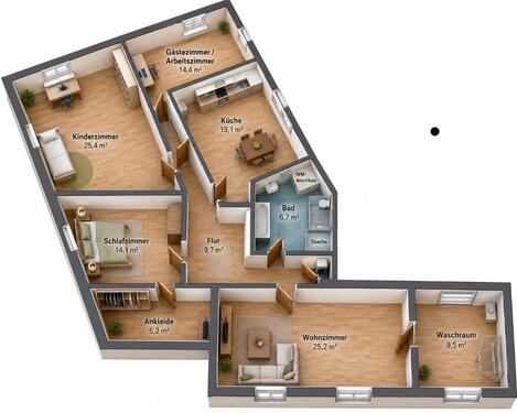 Foto - Moderne und komfortable 4-Raumwohnung zum Erstbezug nach Sanierung