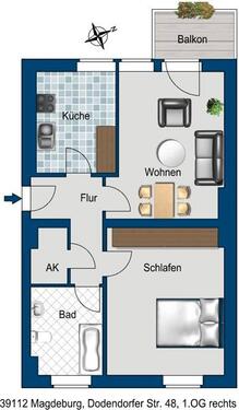 Foto - Etagenwohnung zur Miete in Magdeburg