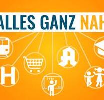 Alles ganz nah ... Bushaltestelle, Einkaufsmarkt und Schule - Chemnitz Helbersdorf