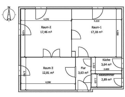 Foto - Ruhige 3-Zimmer Wohnung, 58 qm, im Ortskern von Rosdorf