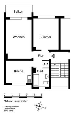 Foto - 2.5 Zimmer Etagenwohnung zur Miete in Duisburg