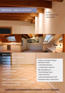 Foto - DG Wohnung zu vermieten - 800,00&nbsp;EUR Kaltmiete, ca.&nbsp; 90,00&nbsp;m&sup2;