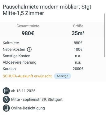 Foto - Etagenwohnung in Stuttgart zur Miete