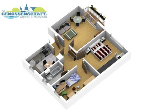 Foto - Etagenwohnung zur Miete in Freiberg
