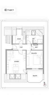 Foto - Dachgeschosswohnung 2-Zimmer in Hügelheim