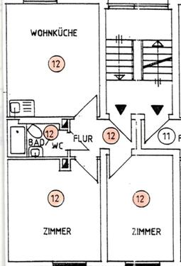 Foto - 2,5 Zimmer Wohnung 2.OG 45qm - 41.500,00&nbsp;EUR Kaufpreis, ca.&nbsp; 45,00&nbsp;m&sup2;