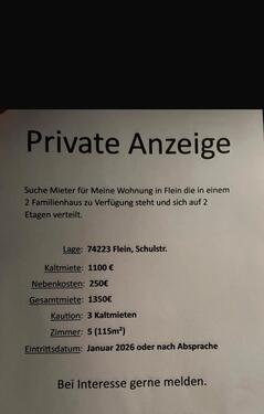 Foto - Mietwohnung in Flein - 1.350,00&nbsp;EUR Kaltmiete, ca.&nbsp; 115,00&nbsp;m&sup2;