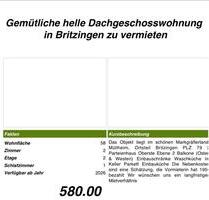 Wohnung zu vermieten Müllheim Ortsteil Britzingen - Forchheim