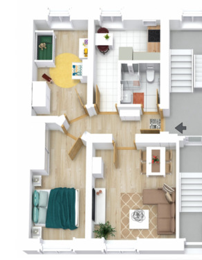 Foto - Helle renovierte 3-Raum-Wohnung