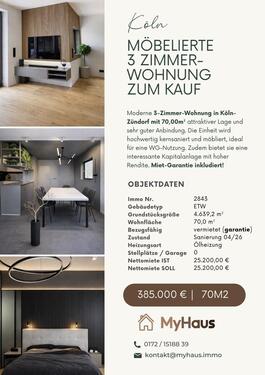 Foto - Möbelierte 3 Zimmer Wohnung kernsaniert + vermietet!