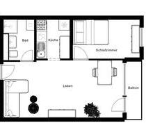 Moderne 2-Zimmer-Wohnung mit Balkon in Frankfurt am Main