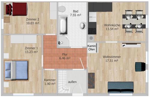 Foto - Frei ab 1. Mai: Altbau Whg. m. Gartenbenutzung, 3,5-Zi.70qm,
