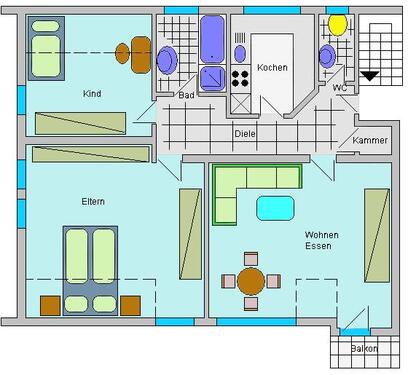 Foto - 3 Raumwohnung in Sülzenbrücken mit Balkon