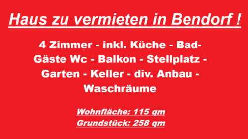 Foto - Haus zu vermieten in Bendorf! - 1.490,00 EUR Kaltmiete, ca.  115,00 m²