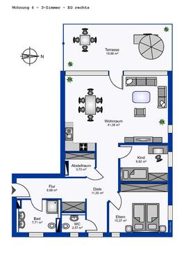 Foto - 3 Zimmer Erdgeschoßwohnung zur Miete in Neuburg an der Donau