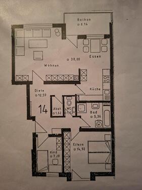 Foto - 3-Zimmer-Wohnung m. Terrasse in Nördlingen zu vermieten – 83m²