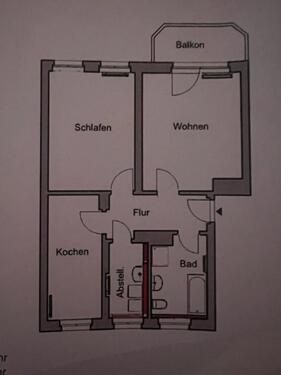 Foto - Attraktive 2-Zi-DG-Wohnung m. Innenausstattung sowie EBK + Balkon