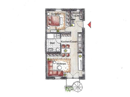 Foto - 2 Zimmer Wohnung Neubau mit Stil Freyung Stadtmitte Balkon