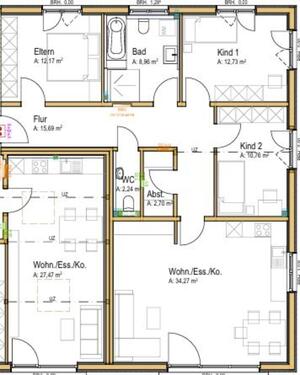 Foto - 4-Zimmerwohnung Erstbezug - 1.250,00&nbsp;EUR Kaltmiete, ca.&nbsp; 104,00&nbsp;m&sup2;