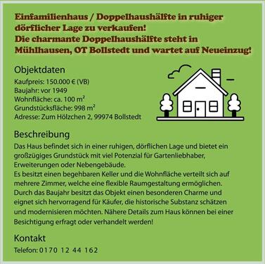 Foto - EinfamilienhausDoppelhaushälfte mit Garten, Keller